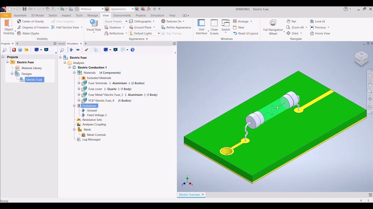 Tutorial - Electric Fuse Analysis Using EMWORKS EMAG [Electric Conduction]