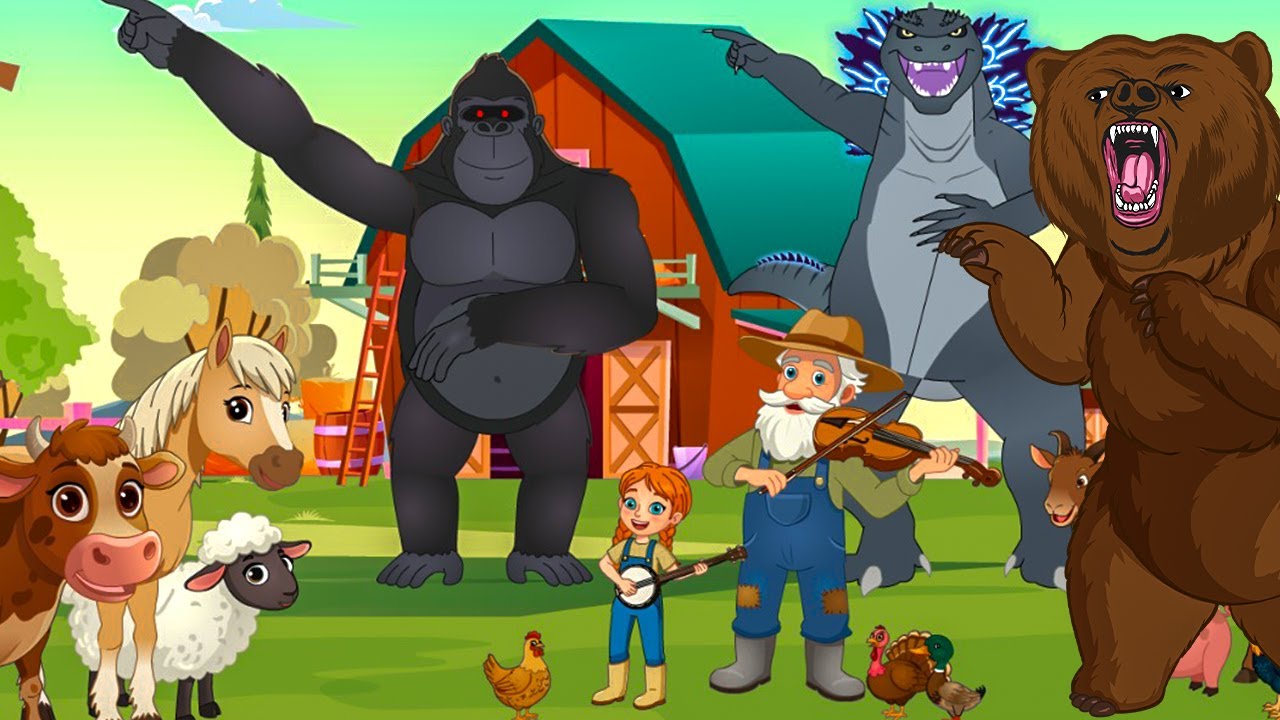 We're going on a bear hunt vs Old MacDonald Had A Farm Godzilla & King Kong Songs -Preschool Songs