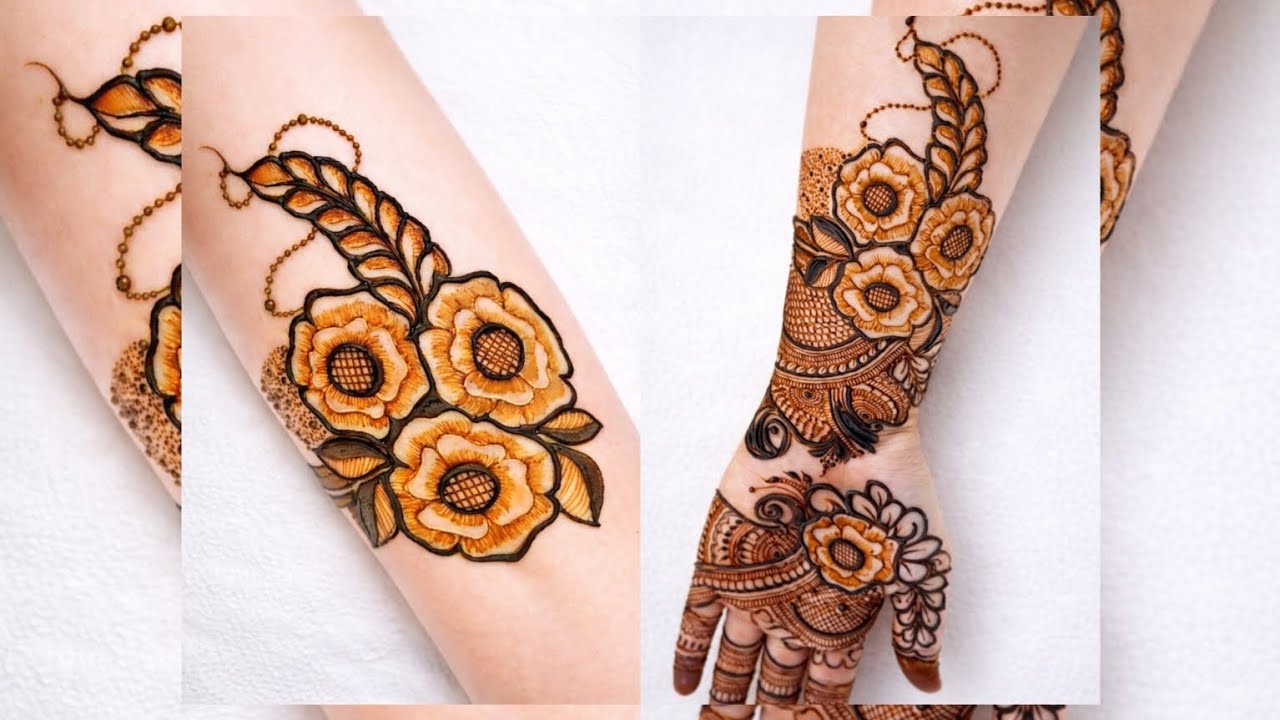 Front Hand Beautiful Mehndi Design 😍// Khubsurat Mehndi Design ❤️🌸#mehndi #henna #letestvideo....