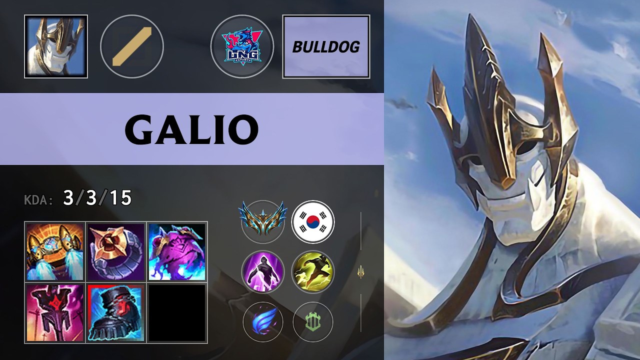 (LNG BuLLDoG) Galio Mid vs Cassiopeia - KR Challenger Patch 26.12