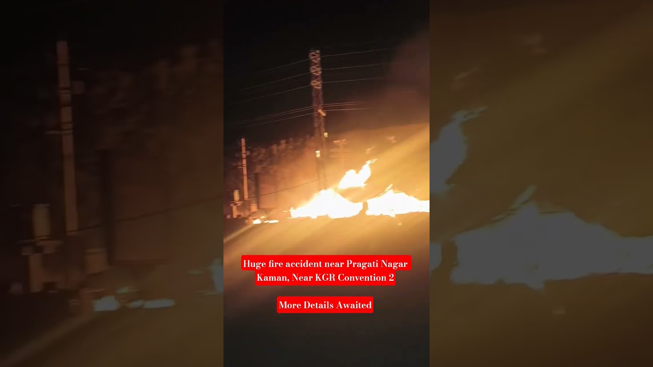 Huge fire accident near Pragati Nagar Kaman, Near KGR Convention  #hyderabad #fireaccident