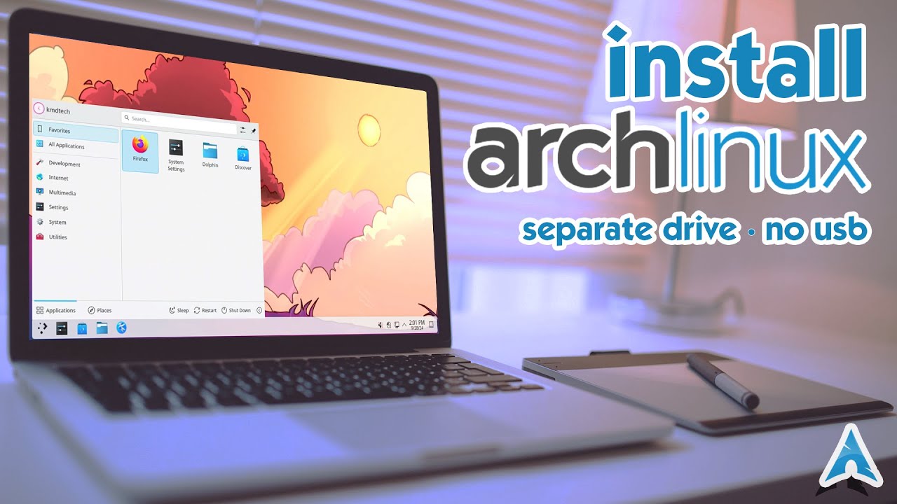 Установите Arch Linux на отдельный диск (USB не нужен!)