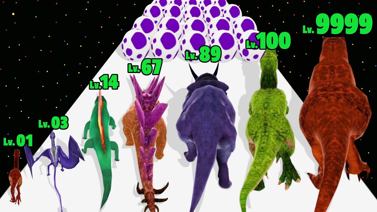 Dino Run 3D - Level Up Dinosaur Max Level Gameplay (Dinosaur Rush)