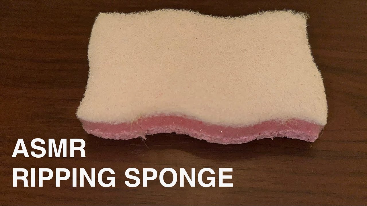 ASMR - Ripping dry cellulose sponge || squeezing, scratching, picking scour, ripping sounds ||