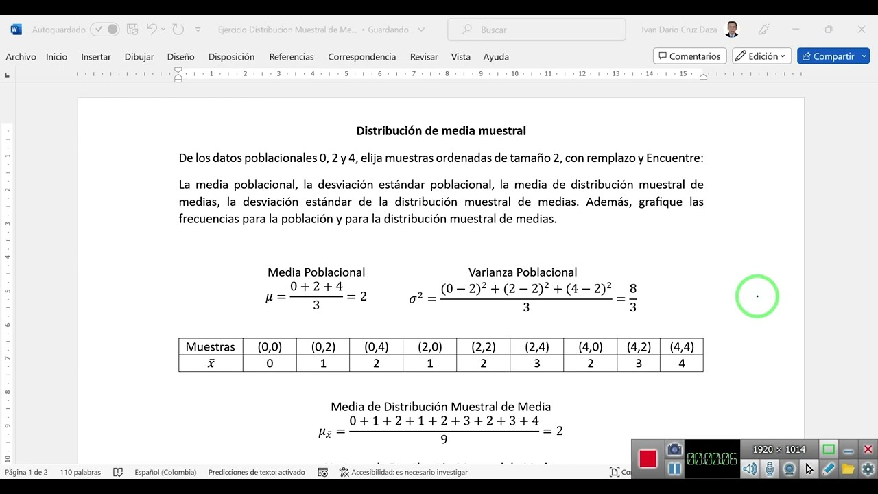 Distribuci&oacute;n Muestral de Media