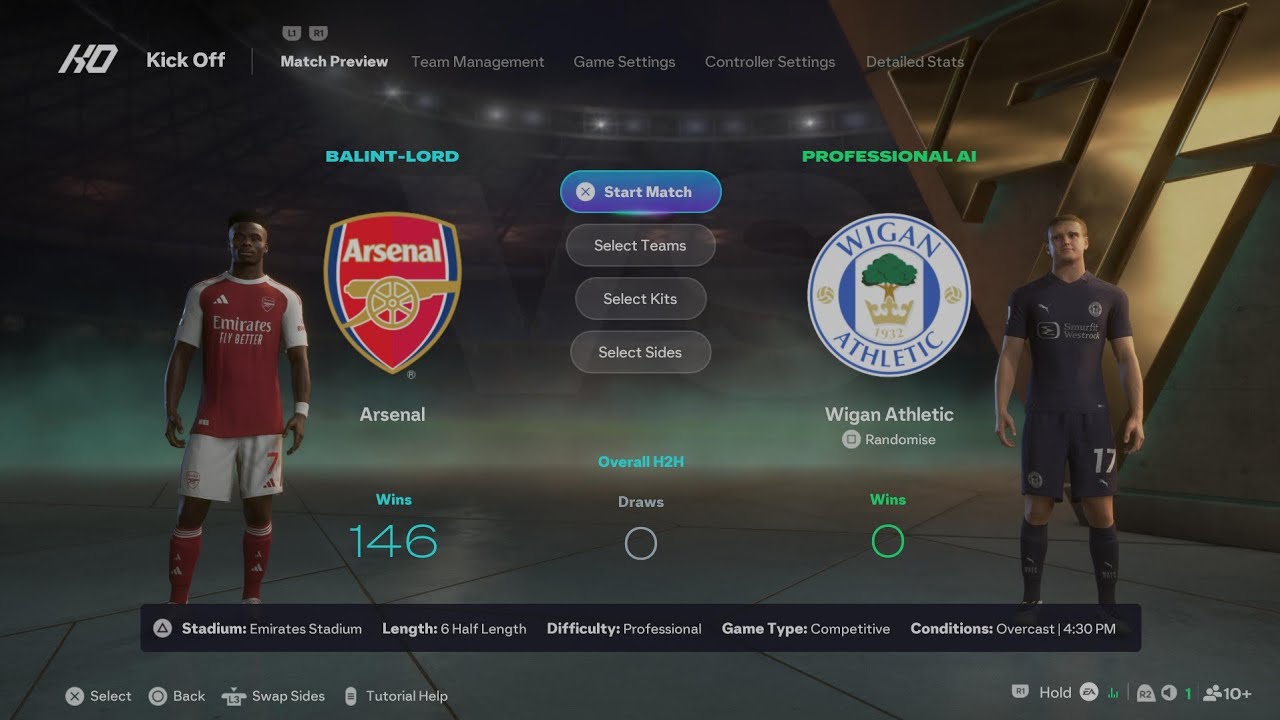 EA SPORTS FC 26 Arsenal-Wigan Athletic FA Cup 1/16 final full match 25/26 PS5
