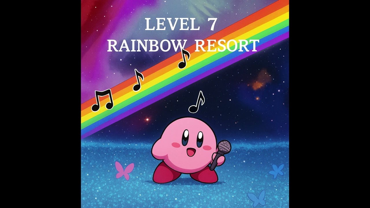 Rainbow Resort remixed by AI (Kirby)