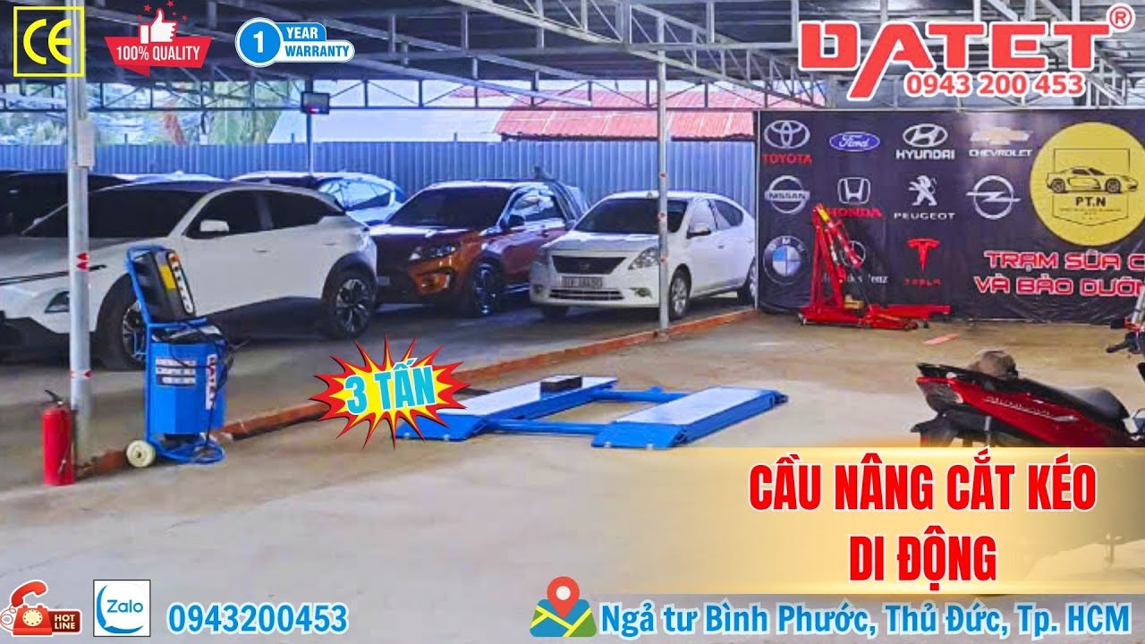 CẦU NÂNG CẮT KÉO DI ĐỘNG 3 TẤN – GIẢI PHÁP NÂNG XE LINH HOẠT CHO MỌI GARA🚗🔧