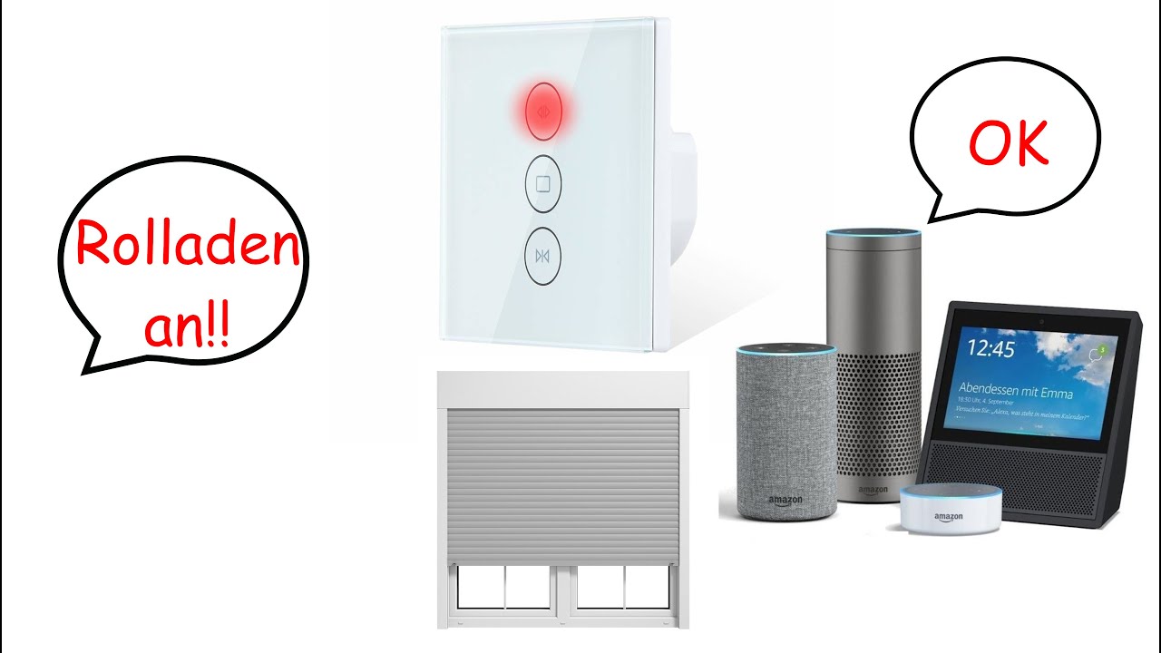 Rolladenschalter Jalousieschalter mit Alexa Amazon Echo steuern installieren Rolladen Jalousie