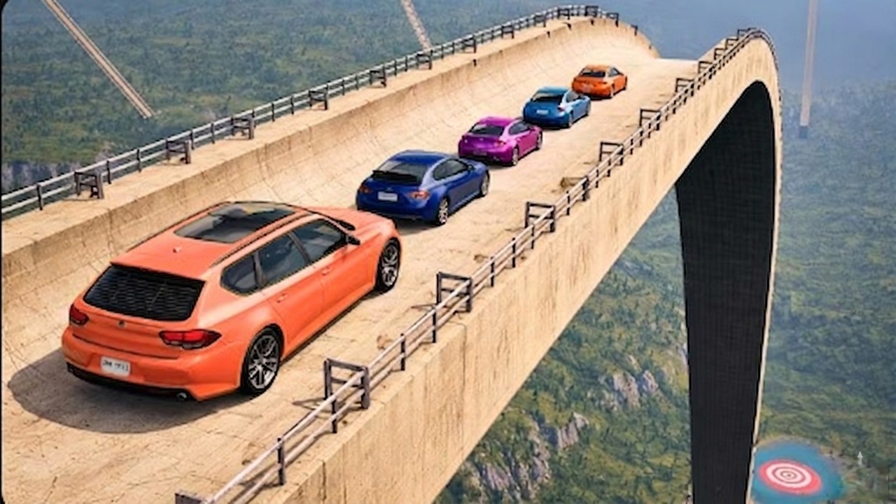 💥Big & Small Tiny Cars Vs Beamng Ramp | SatisfySense | Crazy Crashes ☠️