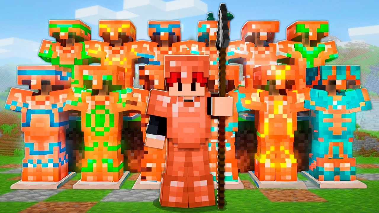 FIZ UMA COLEÇÃO COM TODAS AS NOVAS ARMADURAS DO MINECRAFT