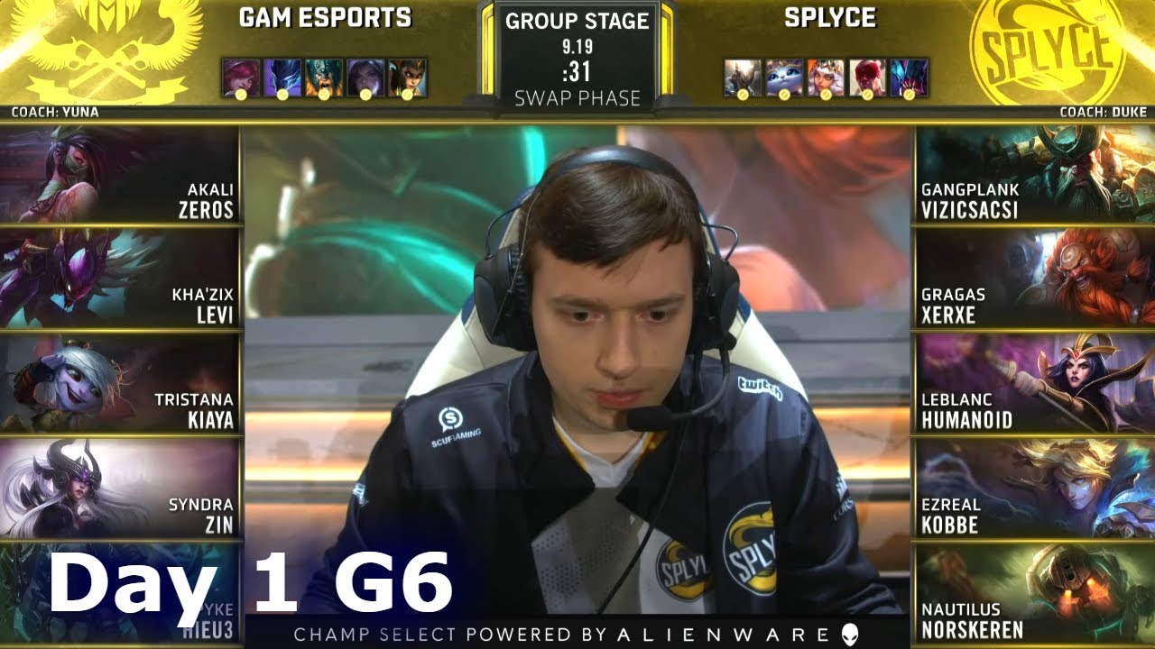 GAM vs SPY | Day 1 S9 LoL Worlds 2019 Group Stage | GAM Esports vs Splyce
