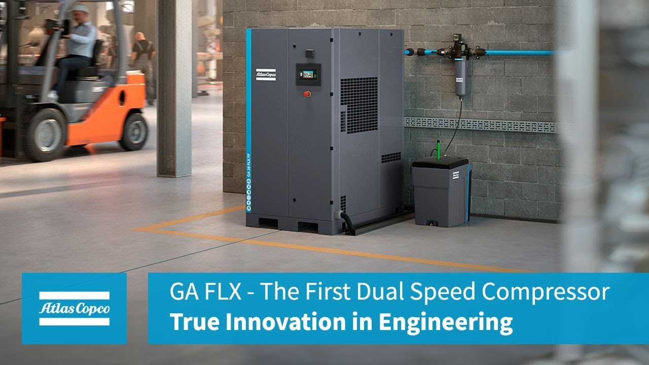Atlas Copco | GA FLX — первый двухскоростной компрессор | Настоящие инновации в инженерии
