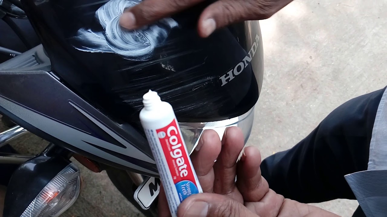 Colgate remove bike scratches