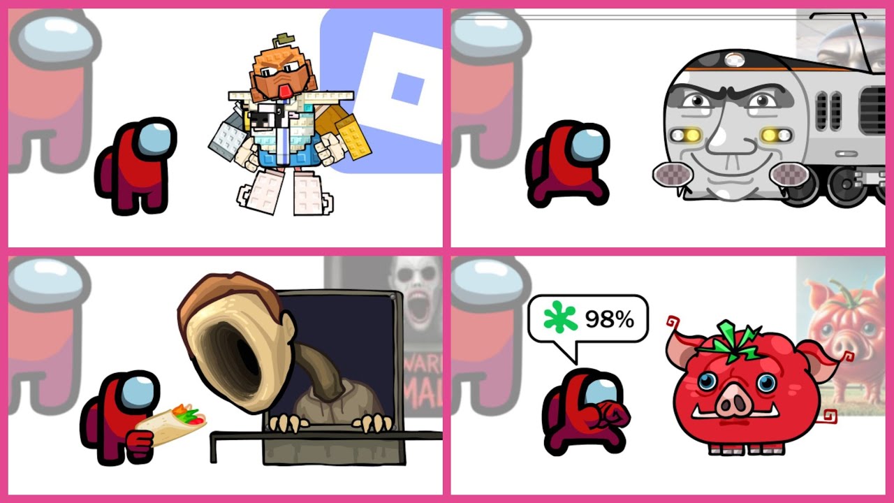 Mini Crewmate Kills Italian Brainrot Characters - Part 1-4 | Among Us