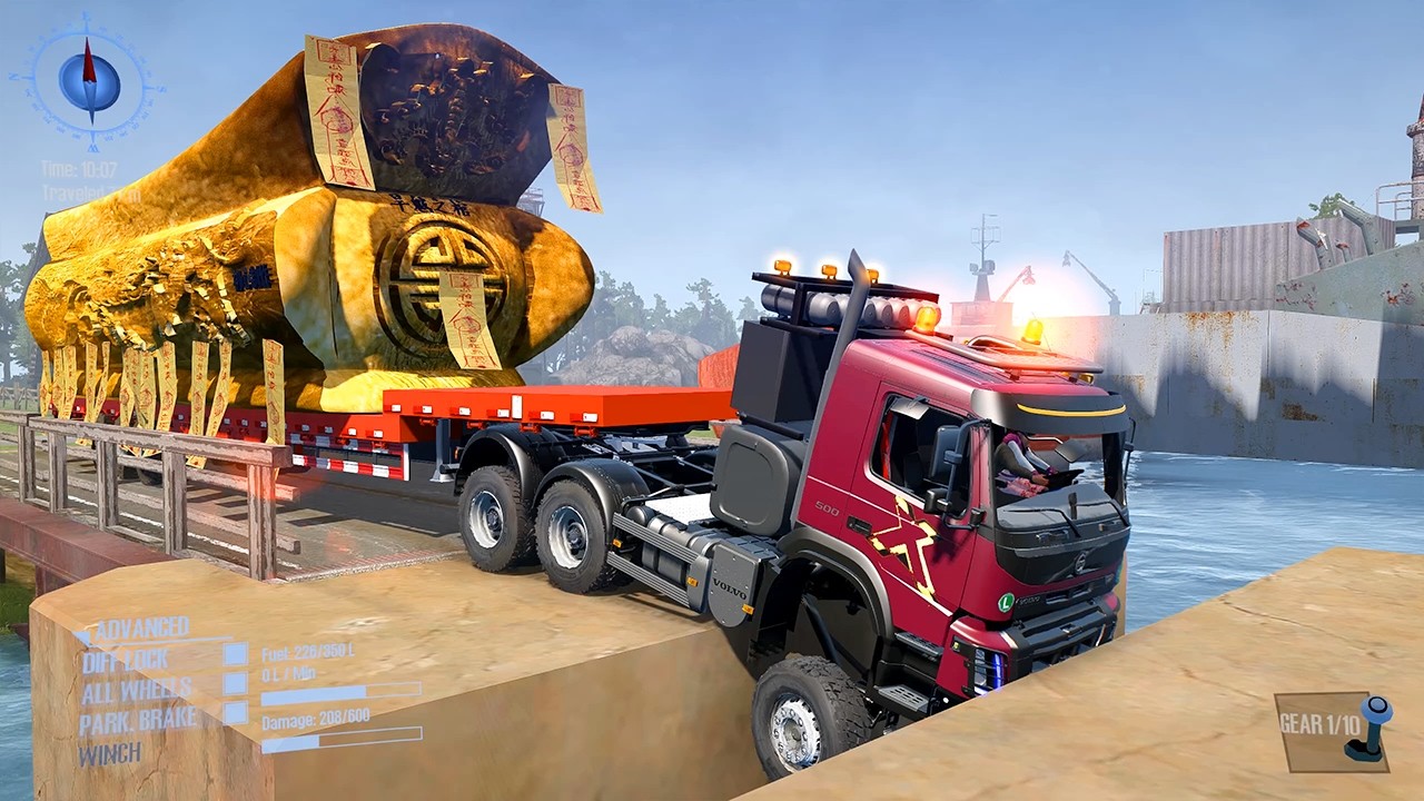 SpinTires: MudRunner GamePlay | Truck vs Extreme Broken Road with Speed Bumps | #MudRunner