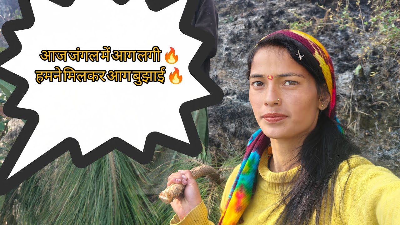 आज जंगल में आग लगी 🔥||हमने मिलकर आग बुझाई 🔥||SwetaNegi|| #villagelife #realvillagelife 
