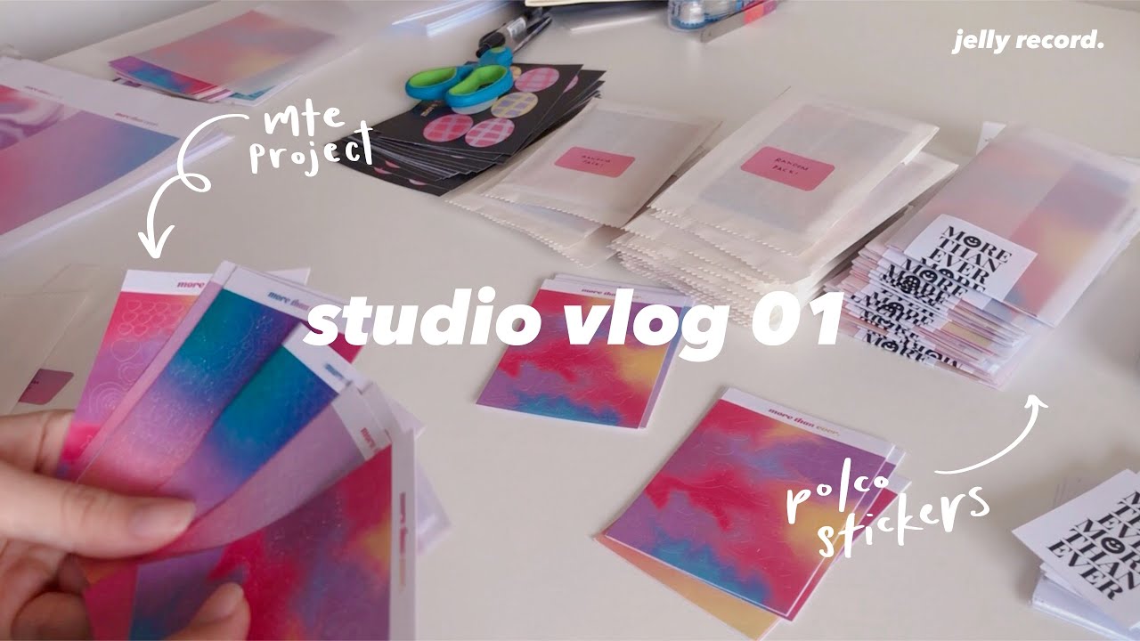 how I make and package stickers 📬 | studio vlog 01👩🏻‍🎨