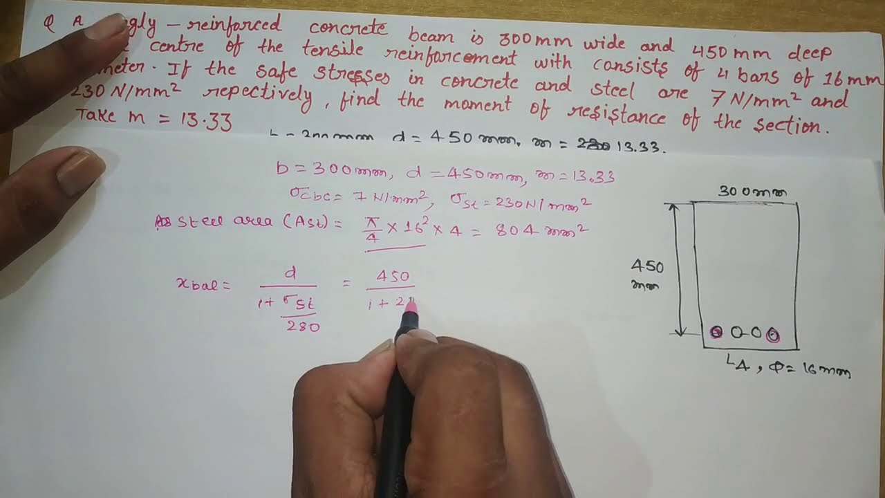 Design of Singly Reinforced Beam | Working Stress Method | #WSM | Moment of Resistance | Rcc