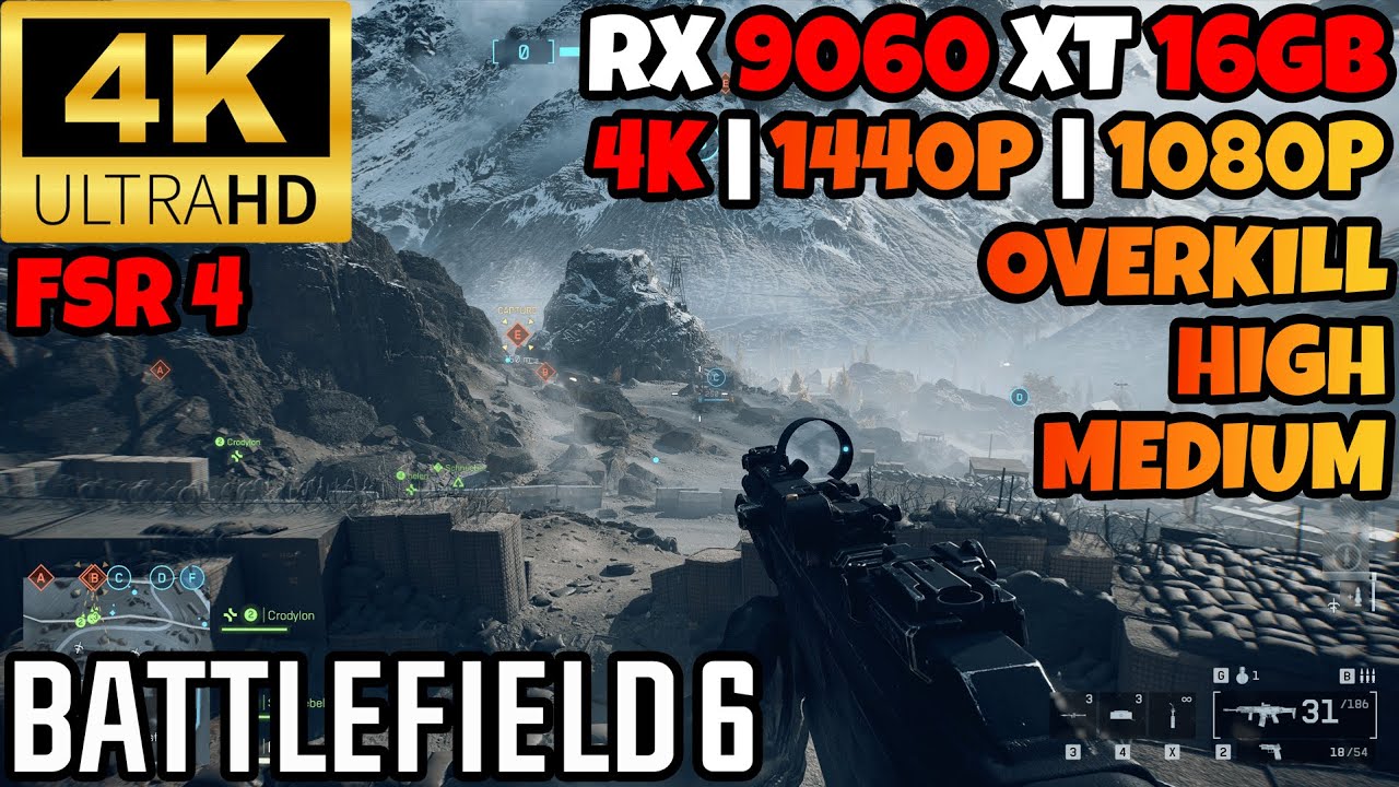 RX 9060 XT 16 ГБ | Battlefield 6 | 4K | 1440P | 1080P | РАБОТАЕТ ОЧЕНЬ ХОРОШО...
