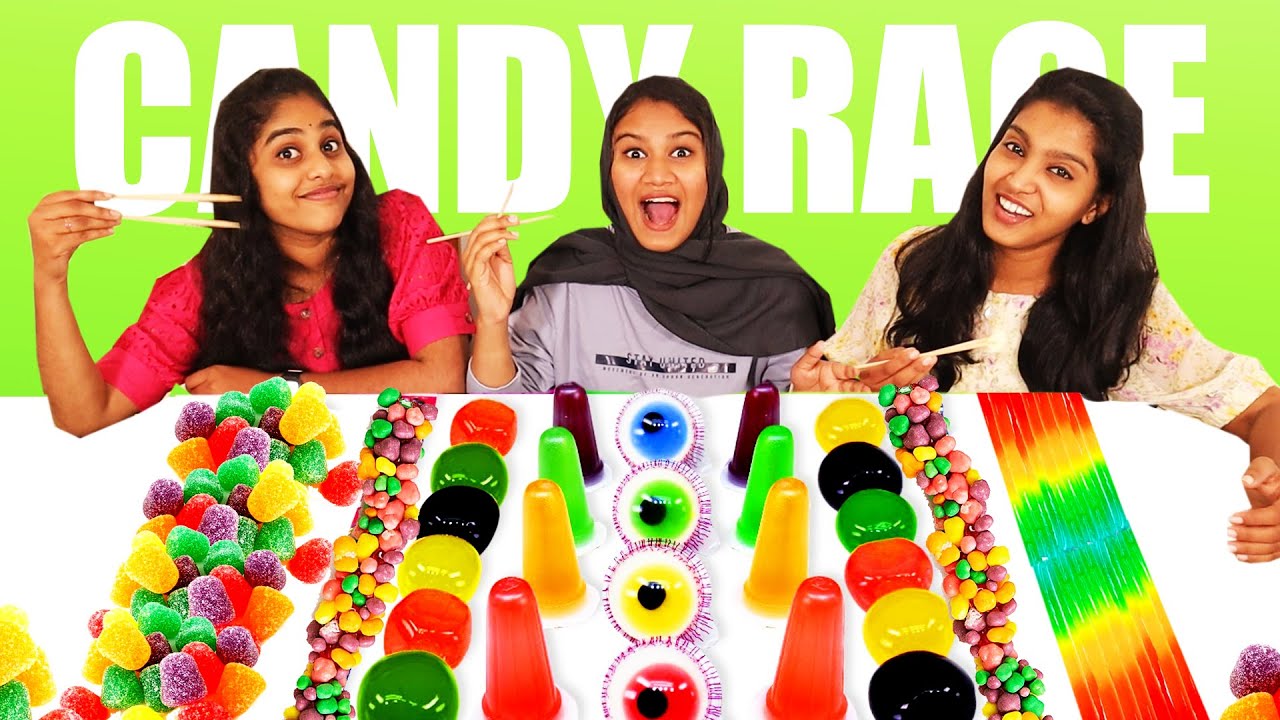 CANDY RACE WITH CHOPSTICK CHALLENGE 🤩 | ചോപ്സ്റ്റിക്ക് കൊണ്ടൊരു CANDY ചലഞ്ച് | PULLOTHI