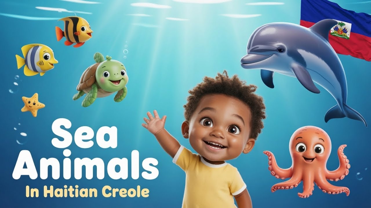 Sea Animals in Haitian Creole 🌊🐠 | Learn Creole for Toddlers with Ti Marie