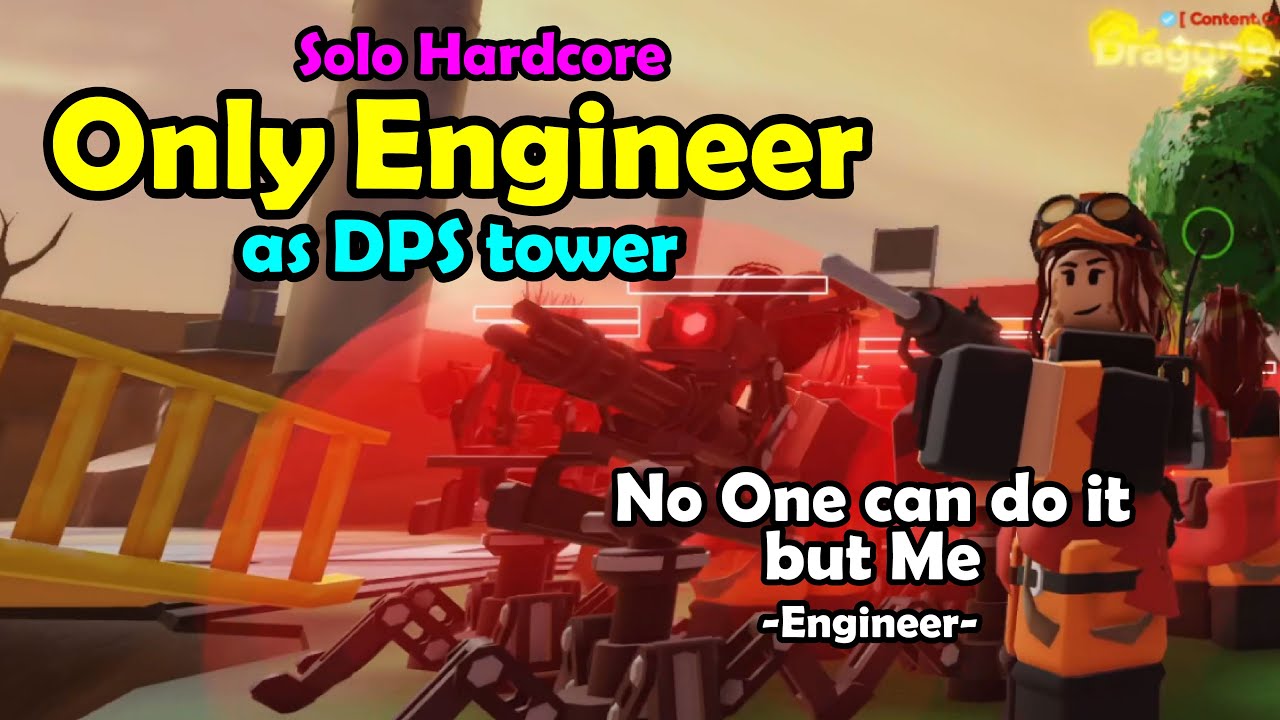 Only Engineers Can Do It Themselves in Solo Hardcore | Tower Defense Simulator Roblox