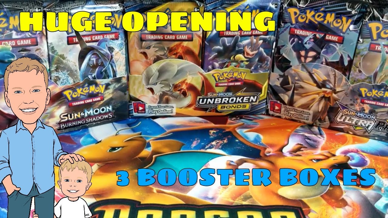**OPENING 3 POKEMON BOOSTER BOXES**UNBROKEN BONDS, BURNING SHADOWS & ULTRA PRISM**