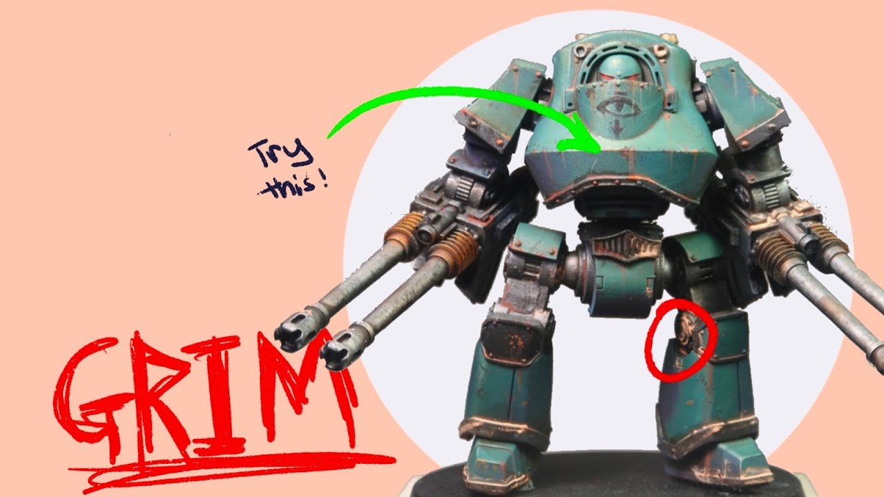 How to Paint the GRIMDARK Way - Sons of Horus Contemptor Dreadnought
