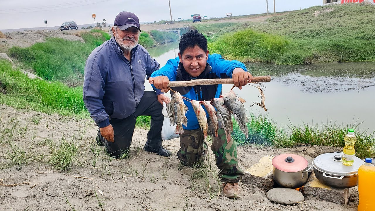 Pesca y Cocina con el Tío Juan en el Río Frente al Mar