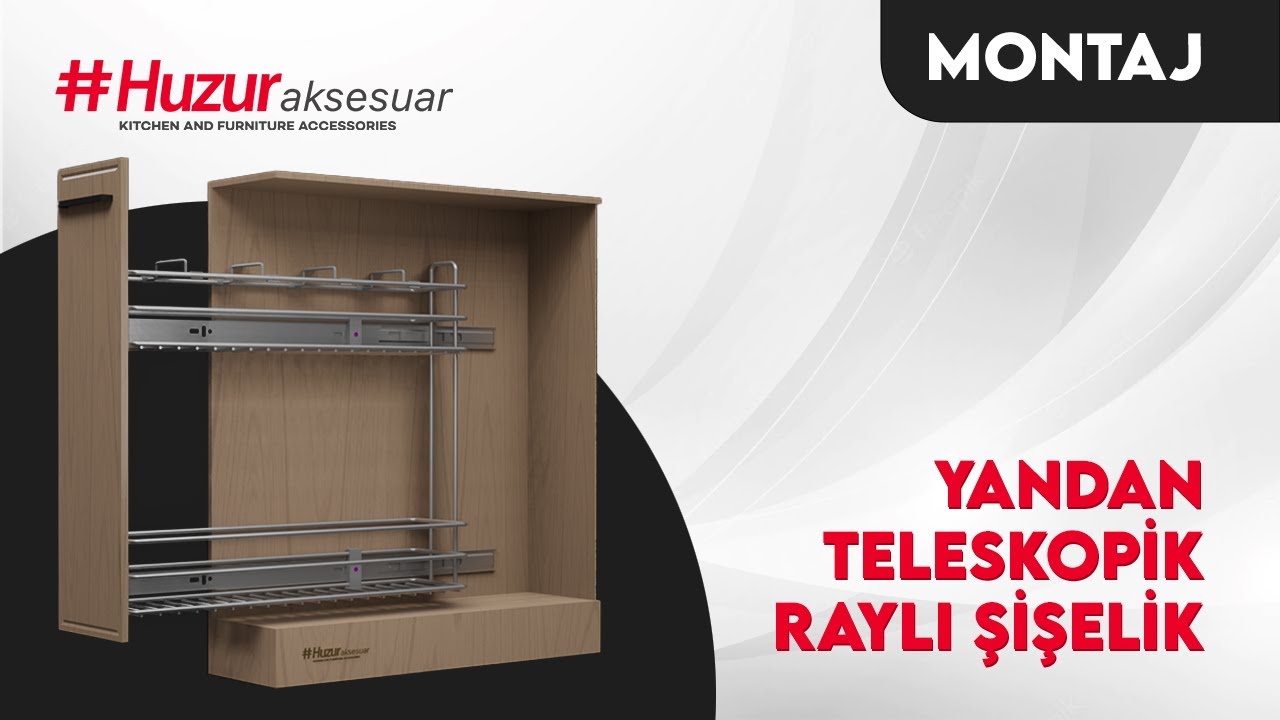 Yandan Teleskopik Raylı Şişelik - Huzur Kitchen and Furniture Accessories