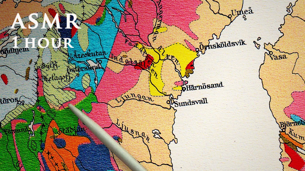ASMR 1 Hour Multicolor Geology Map Ramble