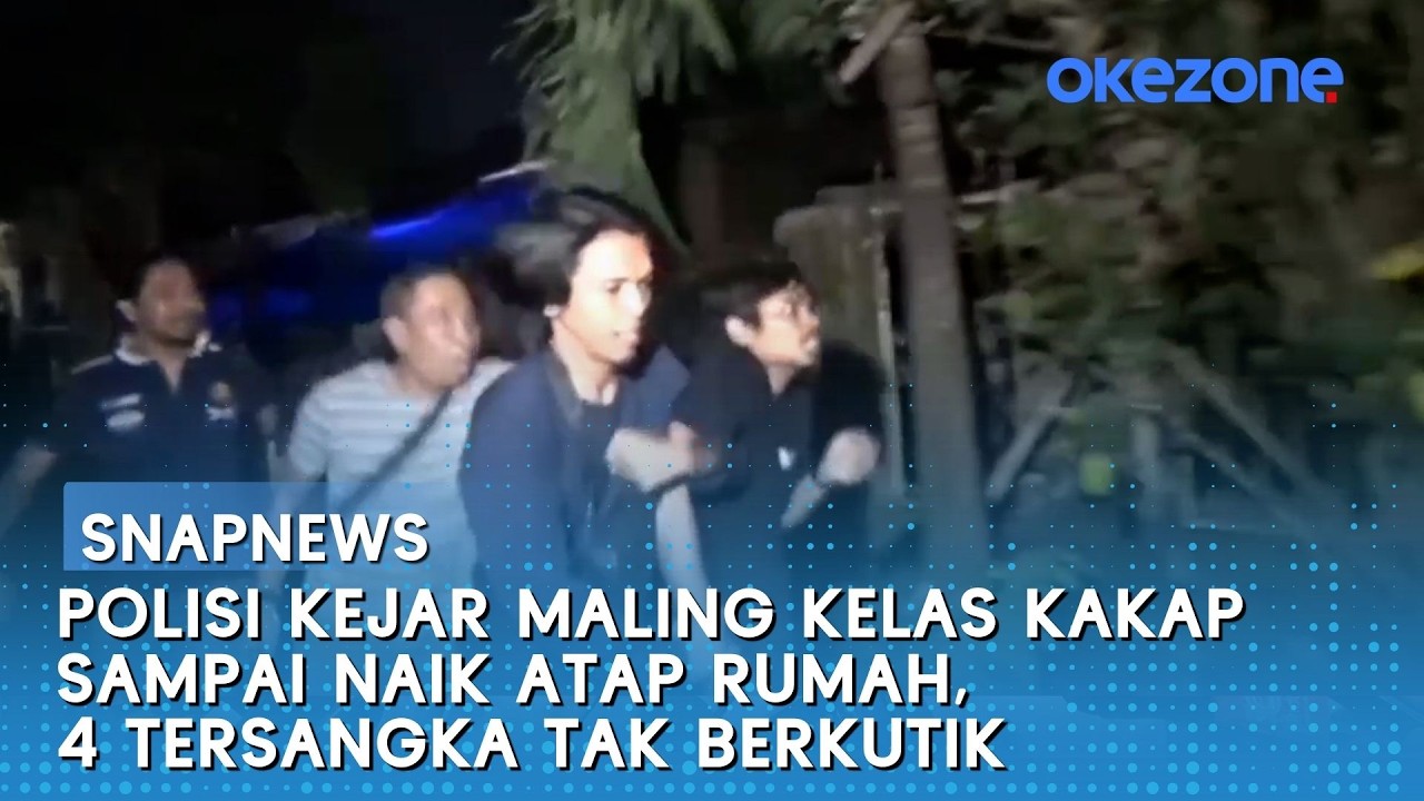 Polisi Kejar Maling Kelas Kakap Sampai Naik Atap Rumah, 4 Tersangka Tak Berkutik | Snapnews