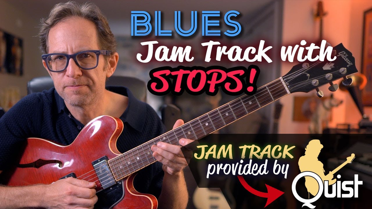 Blues lead over a jam track with STOPS! - Fill the space when the band stops - Guitar Lesson - EP622