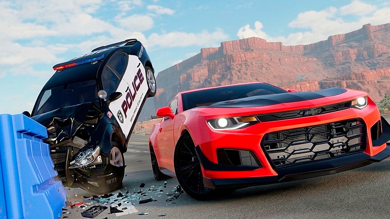 Police Chase and Epic Car Crashes | BeamNG.Drive #59
