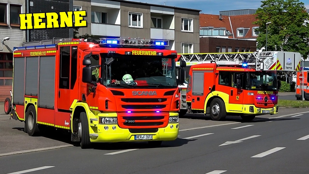 [LÖSCHZUG, RÜSTZUG & MEHR!] - Feuerwehr HERNE auf Einsatzfahrt | Feuerwache 1 & 2 + FF