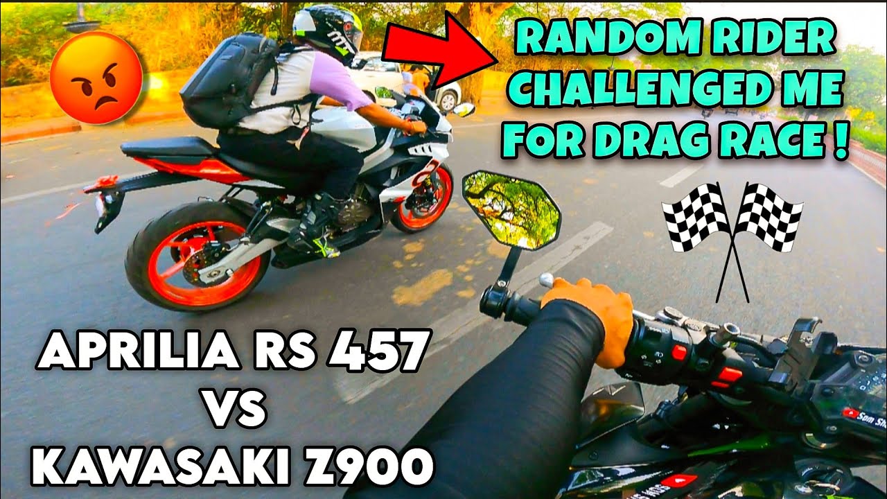 Random Aprilia RS 457 Rider Challenged Me😈For Race | Aprilia 457 VS Z900🔥