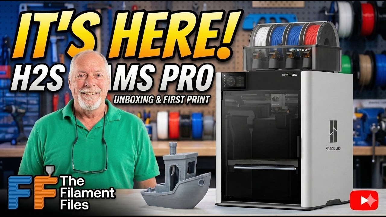 H2S + AMS Pro Unboxing & First Print (The Benchy Test)