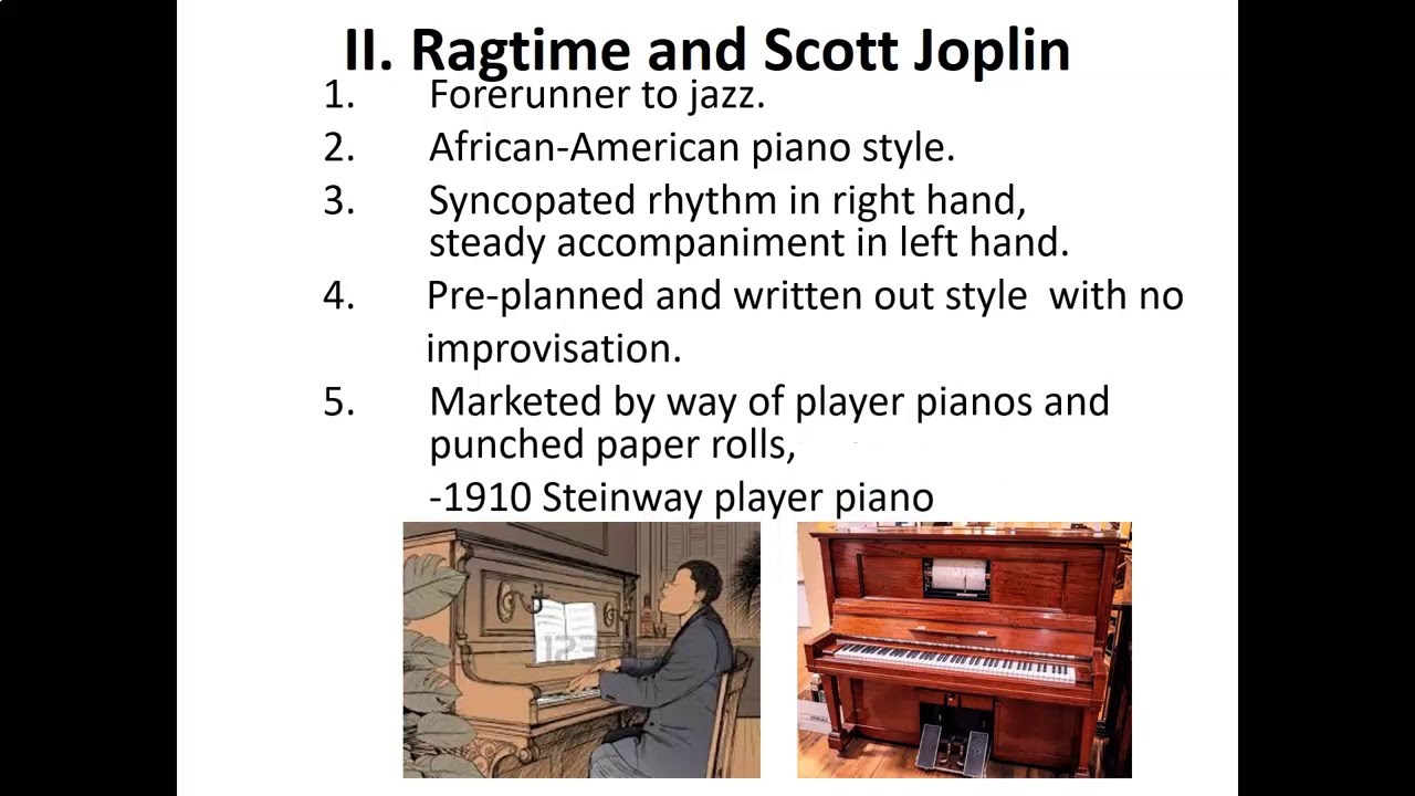 Pre- Jazz Styles: Vaudeville. Ragtime,  and Tin Pan Alley.