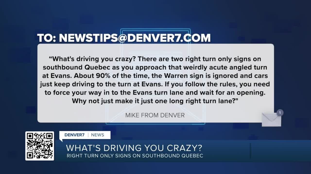 Why not just make one long right turn lane on S. Quebec at Evans/Warren?