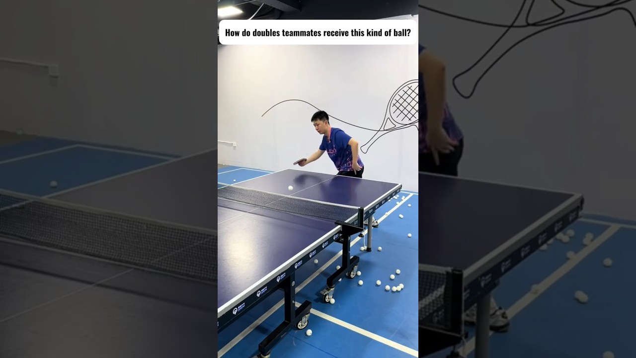 How do doubles teammates receive this kind of ball? #tabletennis #pingpongtips