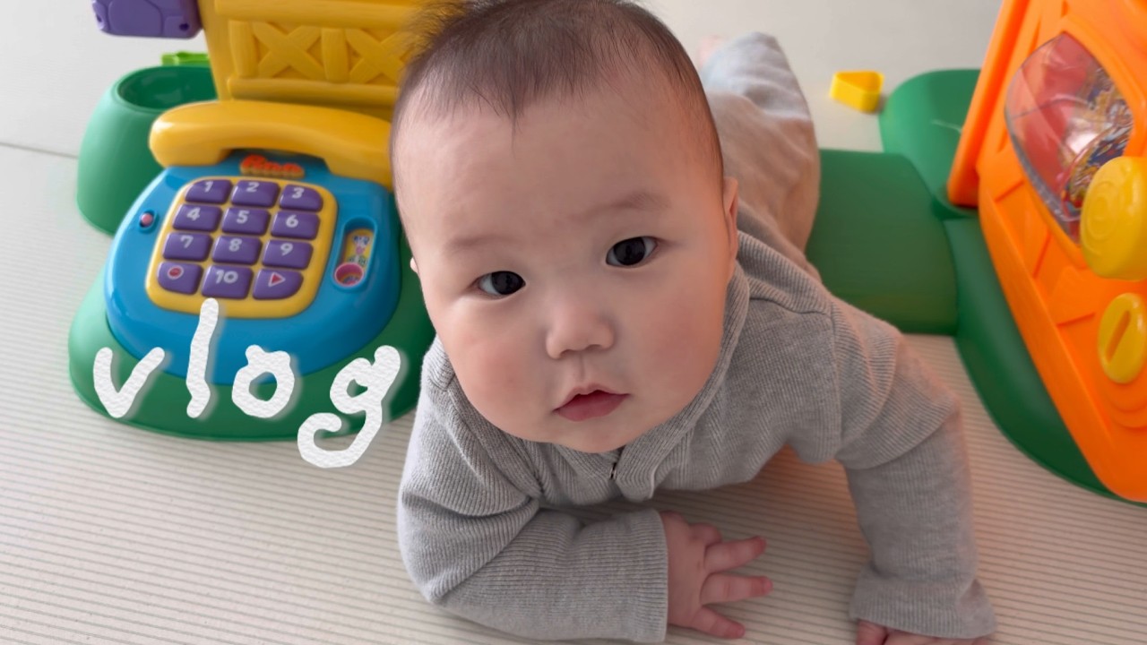 [오늘 하루 안단테] 7개월 아기 l 여주프리미엄아울렛, 삼촌 졸업식, 치즈없인 안먹어, 집에서 노는게 젤 좋아 🕊️ l 육아브이로그