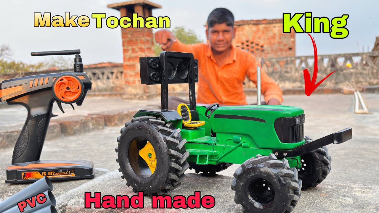 How To Make John Deere Tractor & Make Tochan King👑💪 hand made with PVC pipe