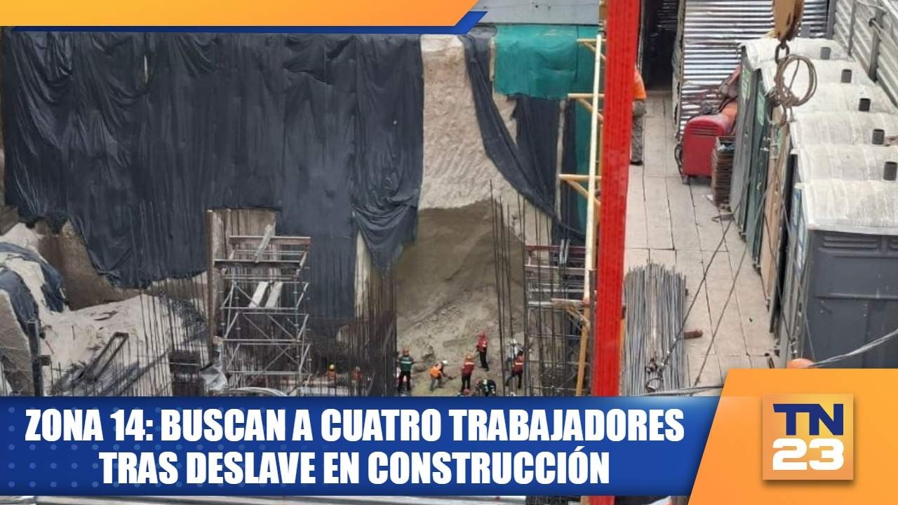 Zona 14: Buscan a cuatro trabajadores tras deslave en construcción