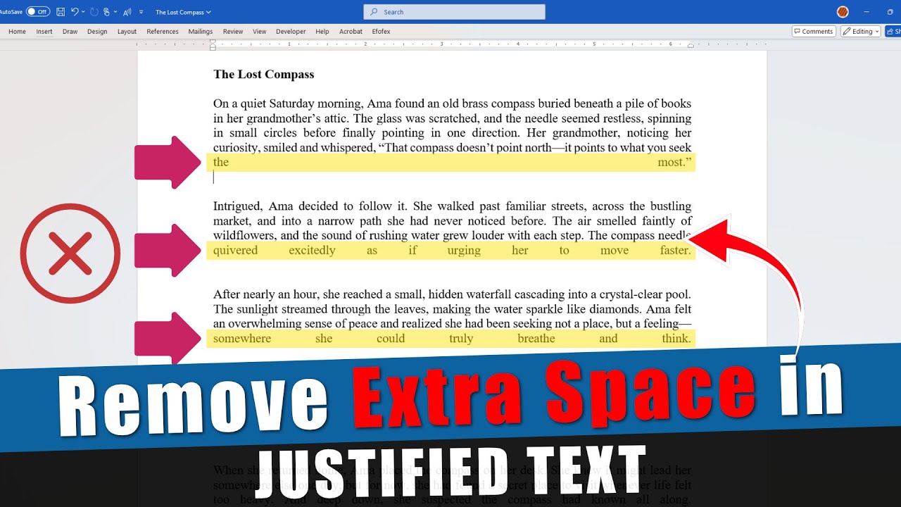 Remove Extra Space in JUSTIFIED TEXT with MS Word!