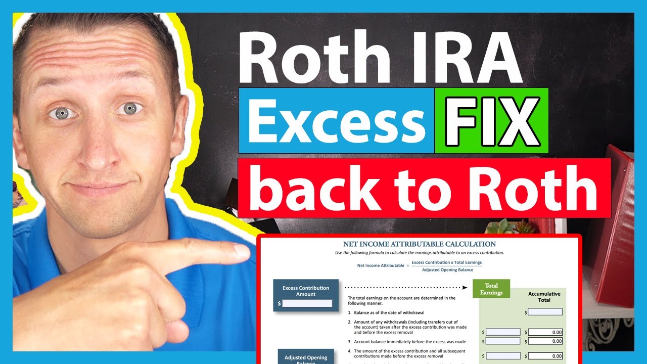 Roth IRA Excess Contribution FIX BACK to Roth IRA