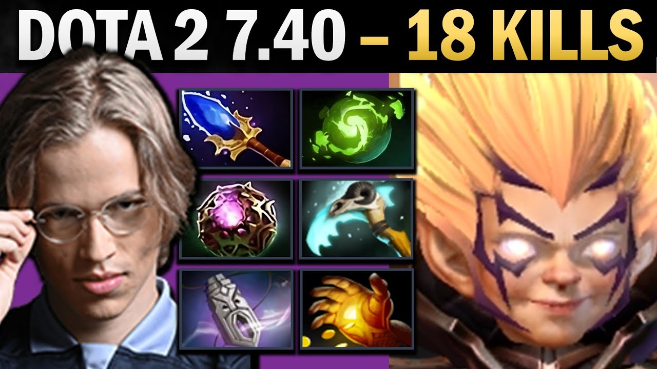 Invoker Easy MID with 18 Kills and 1000 GPM - Dota 7.41