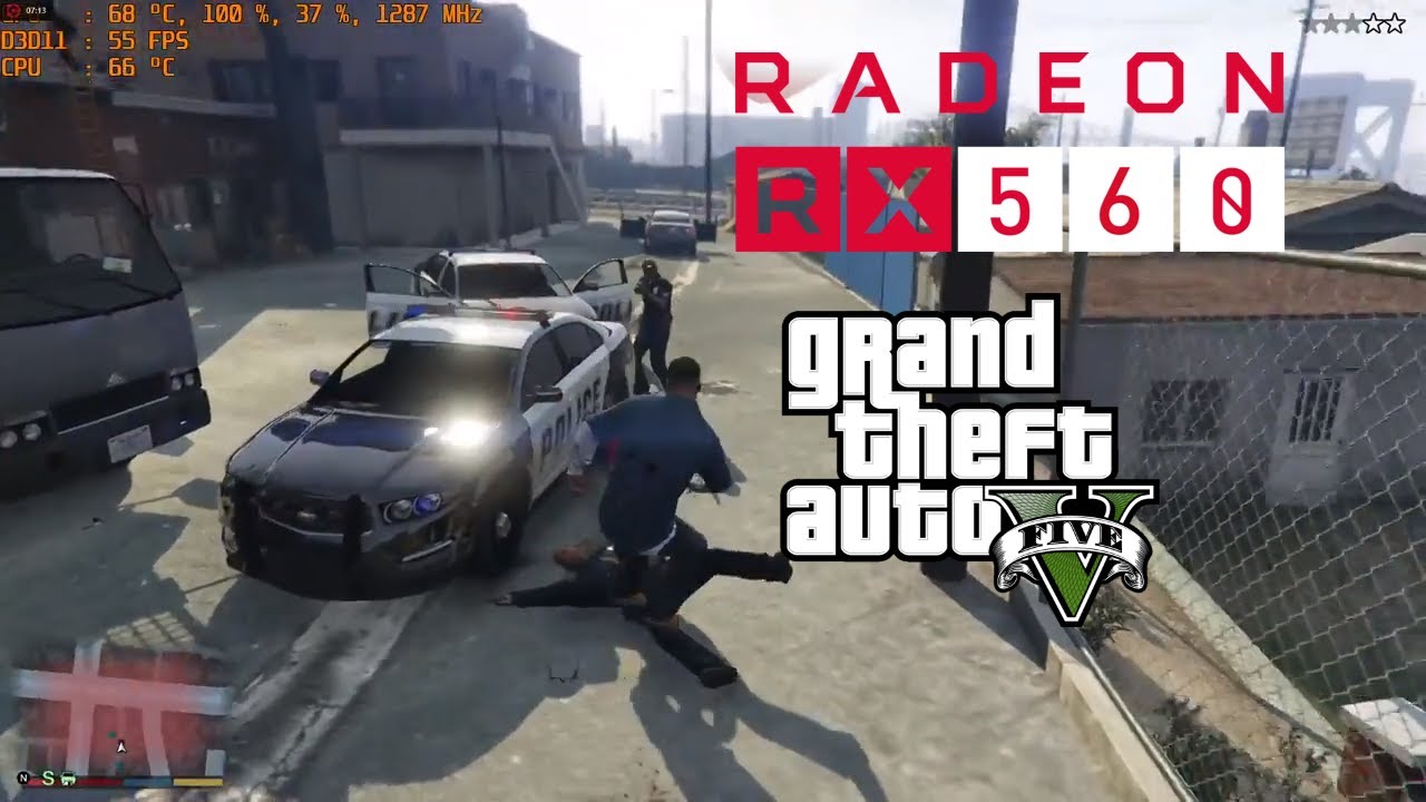 RX 560 2GB OC GTA 5 full hd 60fps Very high settings benchmark