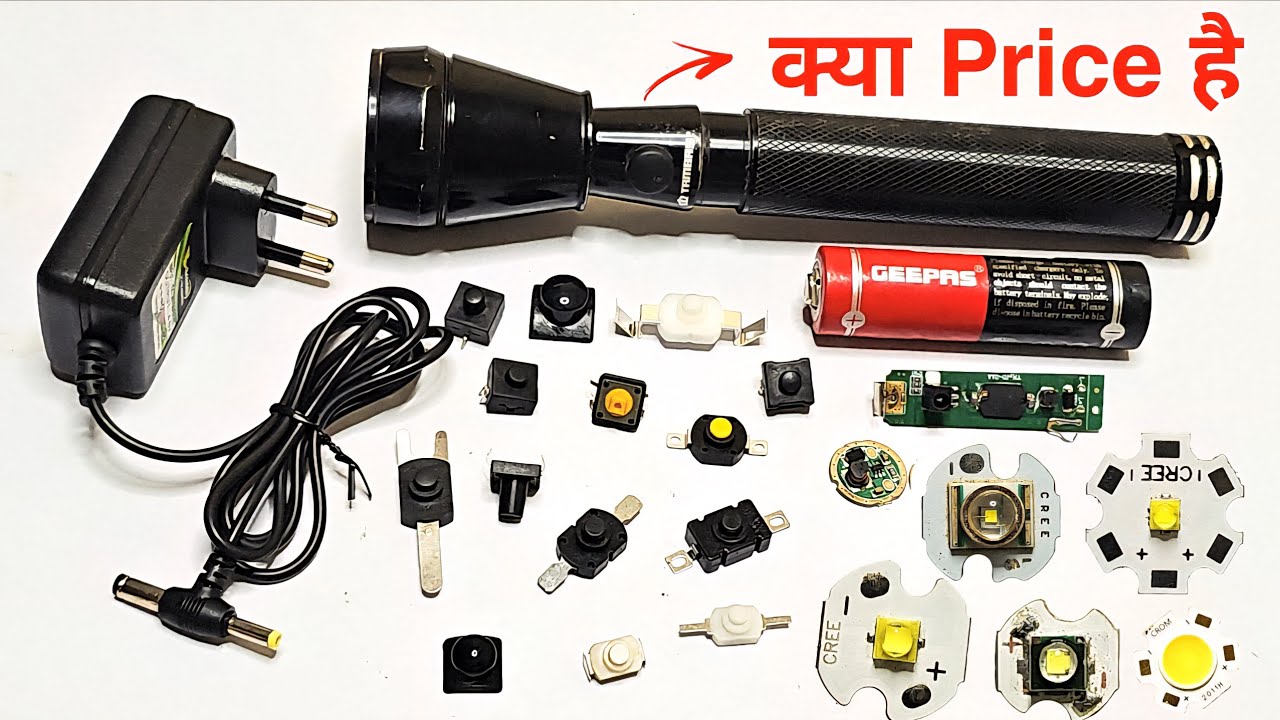 👉 Torch Repairing Kit का Price 🔦 | Saudi Torch Spare Parts Details 😱 | LED Torch Repair Trick 🔧
