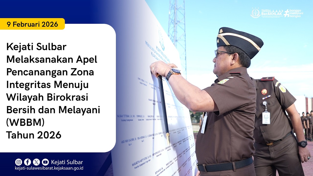 KEJATI SULBAR - Kejati Sulbar Melaksanakan Apel Pencanangan Zona Integritas Menuju WBBM Tahun 2026